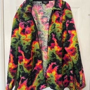 NGOrder Borg Tie Dye Zip Up Jacket